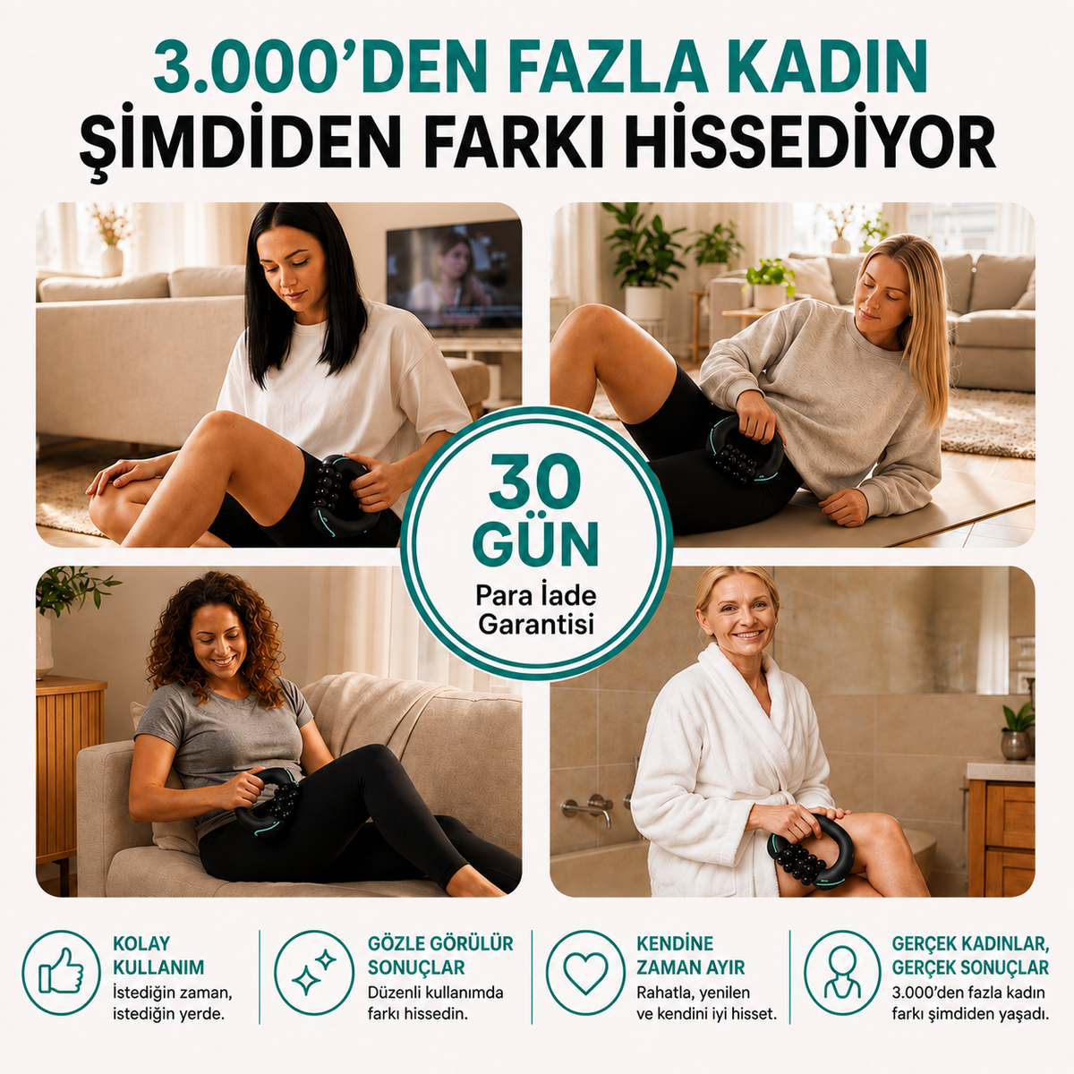OWAYS 360° Bacak Masaj Aleti – Şarjlı & Kablosuz