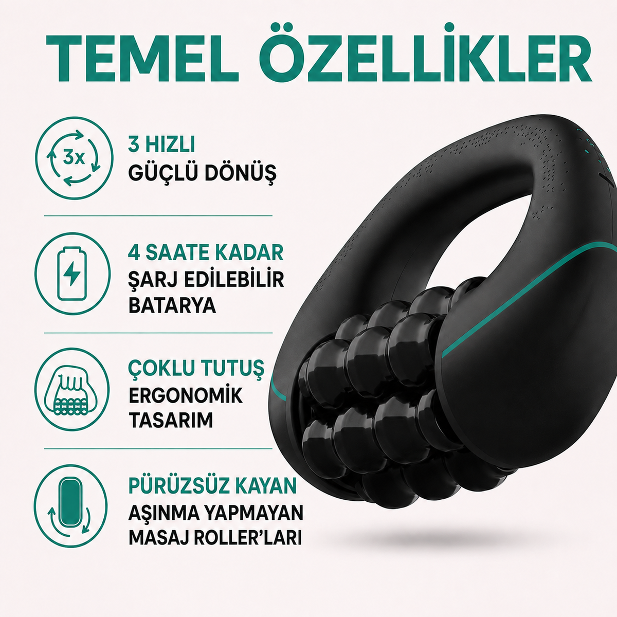 OWAYS 360° Bacak Masaj Aleti – Şarjlı & Kablosuz